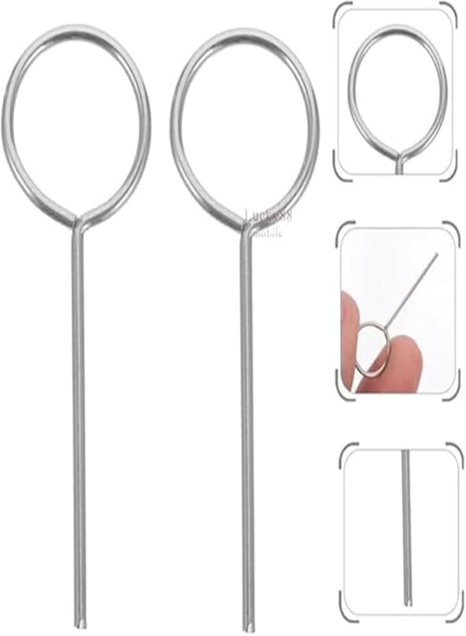 ADHOMAX steel Sim Card Tray Pin Eject Removal Tool Needle Opener for Smartphones,Mifi, Wireless Hotspot,4G&5G Sim Card Routers (silver, 2 pieces)